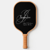 Raquette De Pickleball Cadeau Pour Mère De Groom Script Chic Monogramme N (Recto)