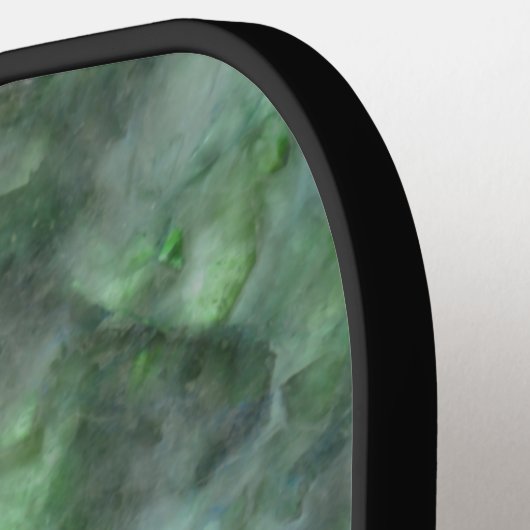 Raquette De Pickleball calligraphie en granit de quartz vert Abstrait (Détail gauche)