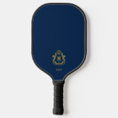 Raquette De Pickleball Cambridge Blue Gold Crest L Monogramme (Verso)