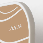 Raquette De Pickleball Camel Brown Wave Moderne Personnalisé (Détail gauche)