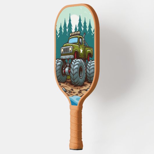 Raquette De Pickleball Camion Monster Vert dans la forêt (Gauche)
