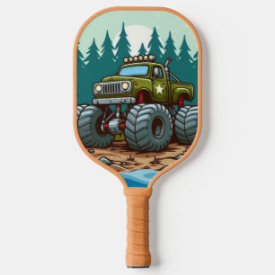 Raquette De Pickleball Camion Monster Vert dans la forêt