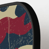 Raquette De Pickleball Camo Drapeau Rustique Américain Patriotique Nom de (Détail gauche)