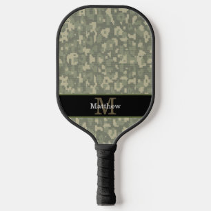Raquette De Pickleball Camo numérique chasseur militaire Monogramme initi