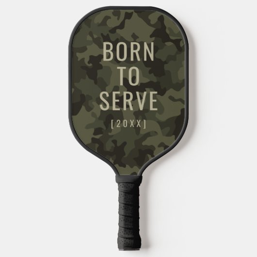 Raquette De Pickleball Camo Personnalisé Né pour Servir (Recto)
