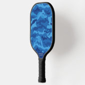 Raquette De Pickleball Camouflage Motif Camouflage bleu Nom du texte pers (Gauche)