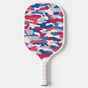 Raquette De Pickleball Camouflage rouge blanc et bleu