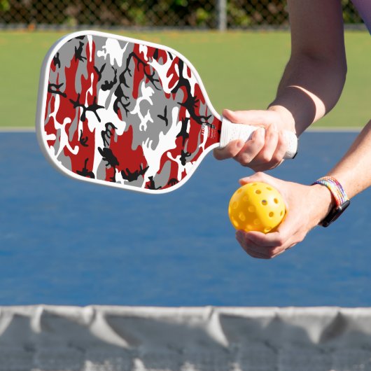 Raquette De Pickleball Camouflage rouge et gris, Militaire, Armée (Insitu)