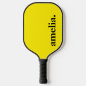 Raquette De Pickleball Canary Jaune Couleur Solide Nom élégant (Recto)