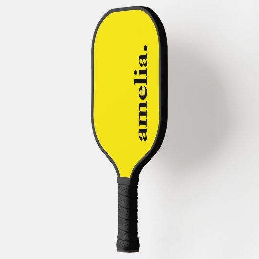 Raquette De Pickleball Canary Jaune Couleur Solide Nom élégant (Gauche)