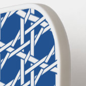 Raquette De Pickleball Canne bleue et blanche | Rattan | Monogramme (Détail gauche)