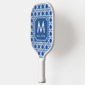 Raquette De Pickleball Canne bleue et blanche | Rattan | Monogramme (Gauche)