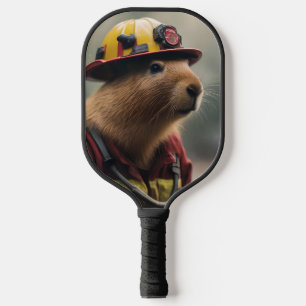 Raquette De Pickleball "Capybara à la Secourt : Pompier Extraordinair