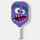 Raquette De Pickleball Caractère Monstre Violet Drôle Joyeux Visage Effra (Verso)