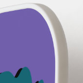 Raquette De Pickleball Caractère Monstre Violet Drôle Joyeux Visage Effra (Détail gauche)