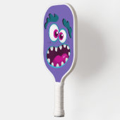 Raquette De Pickleball Caractère Monstre Violet Drôle Joyeux Visage Effra (Gauche)