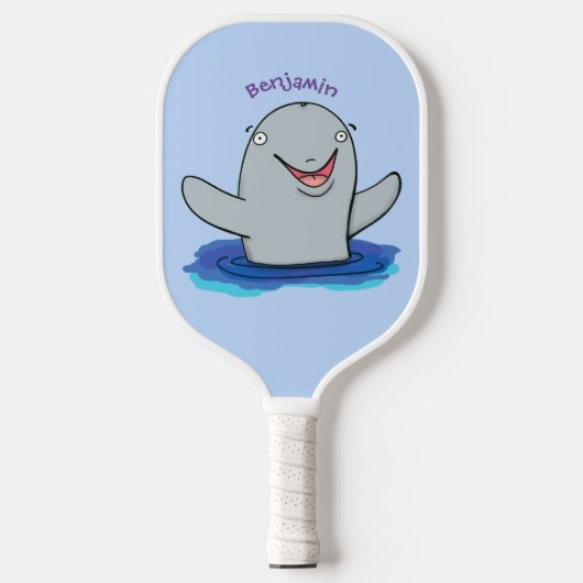 Raquette De Pickleball Caricature adorable de marsouin (Recto)