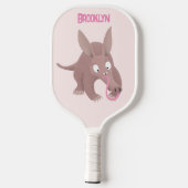 Raquette De Pickleball Caricature amusante de Aardvark (Verso)