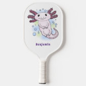 Raquette De Pickleball Caricature axolotl rose adorable (Verso)
