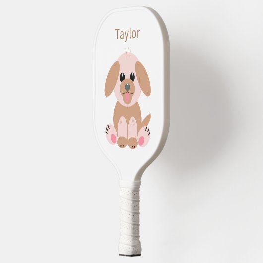 Raquette De Pickleball Caricature Chien Chien Chien Cool Pastel Neutral P (Gauche)