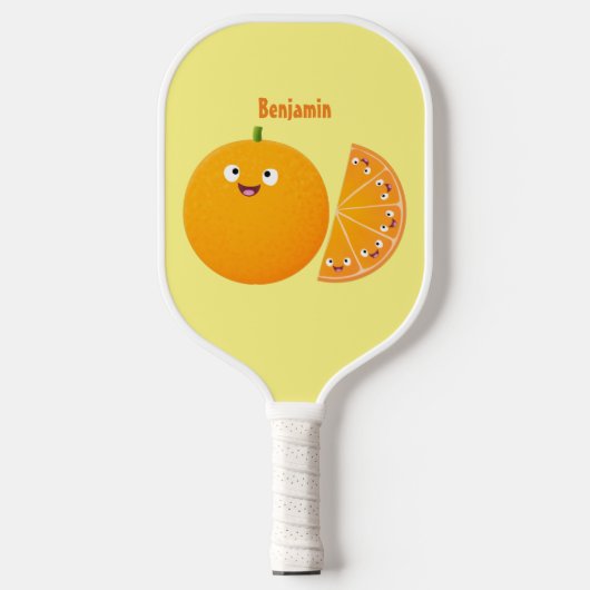 Raquette De Pickleball Caricature d'agrumes d'orange (Recto)