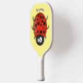 Raquette De Pickleball Caricature de coccinelle rouge joyeux (Gauche)