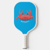 Raquette De Pickleball Caricature de crabe rouge cuite (Verso)