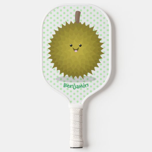 Raquette De Pickleball Caricature de durian joyeux (Recto)