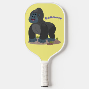 Raquette De Pickleball Caricature de gros gorilles joyeux