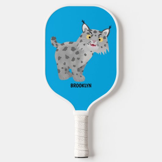 Raquette De Pickleball Caricature de lynx de lynx de lynx (Recto)