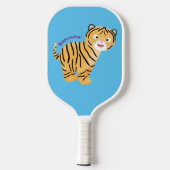 Raquette De Pickleball Caricature de petit tigre joyeux (Verso)
