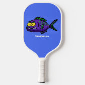 Raquette De Pickleball Caricature de poisson de Piranha (Verso)