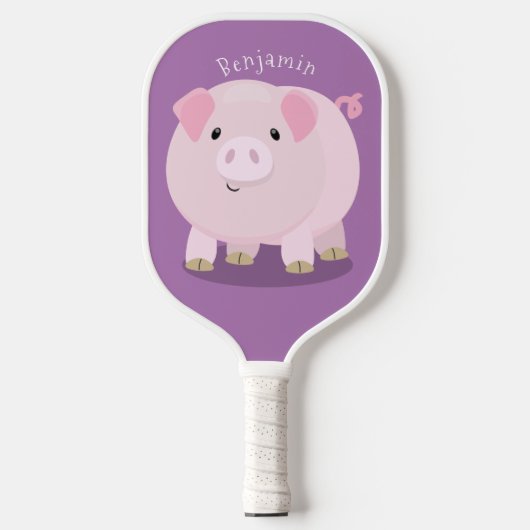 Raquette De Pickleball Caricature de porc mignon rose pot vendue (Recto)