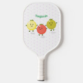 Raquette De Pickleball Caricature de tomates cerises mûres (Verso)