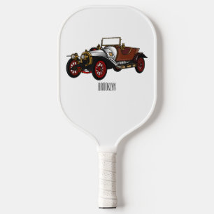 Raquette De Pickleball Caricature de voiture classique 1920