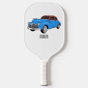 Raquette De Pickleball Caricature de voiture classique 1948