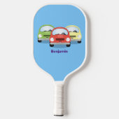 Raquette De Pickleball Caricature de voitures Cute kawaii (Verso)