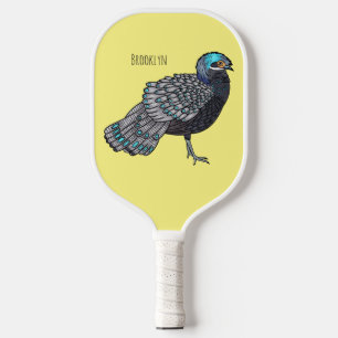 Raquette De Pickleball Caricature d'oiseau de faisan paon de Bornéo