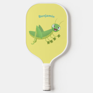 Raquette De Pickleball Caricature d'une pâtisserie joyeux verte