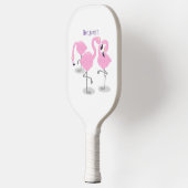 Raquette De Pickleball Caricature en trio flamand rose mou (Gauche)