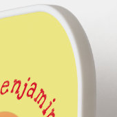 Raquette De Pickleball Caricature jaune mangue mignonne (Détail gauche)