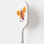 Raquette De Pickleball Caricature joli papillon orange (Gauche)