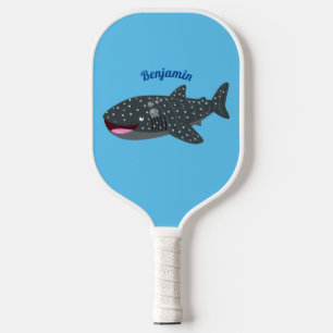Raquette De Pickleball Caricature joli requin baleine joyeux