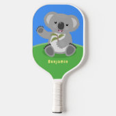 Raquette De Pickleball Caricature joyeux koala agitant (Verso)