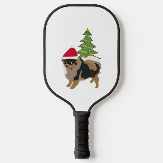 Raquette De Pickleball Caricature mignonne Sable Pomeranian dans un chape
