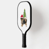 Raquette De Pickleball Caricature mignonne Sable Pomeranian dans un chape (Gauche)