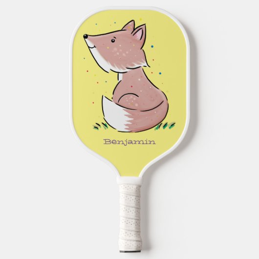 Raquette De Pickleball Caricature pour bébé renard (Recto)
