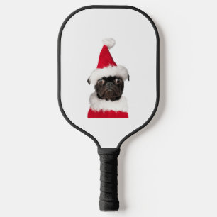 Raquette De Pickleball Carlin noir mignon à Noël Santa Hat