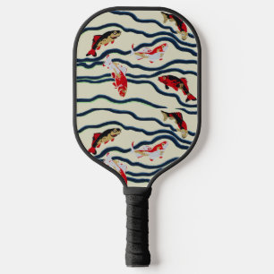 Raquette De Pickleball Carpe de décoration marine colorée Art déco