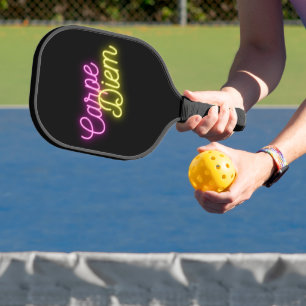 Raquette De Pickleball Carpe Diem Neon Word Art
